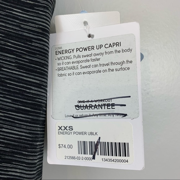 New! Athleta Energy Power Up Capri Pants Capris XXS 2XS Black Striped Pinstripe - Picture 4 of 11